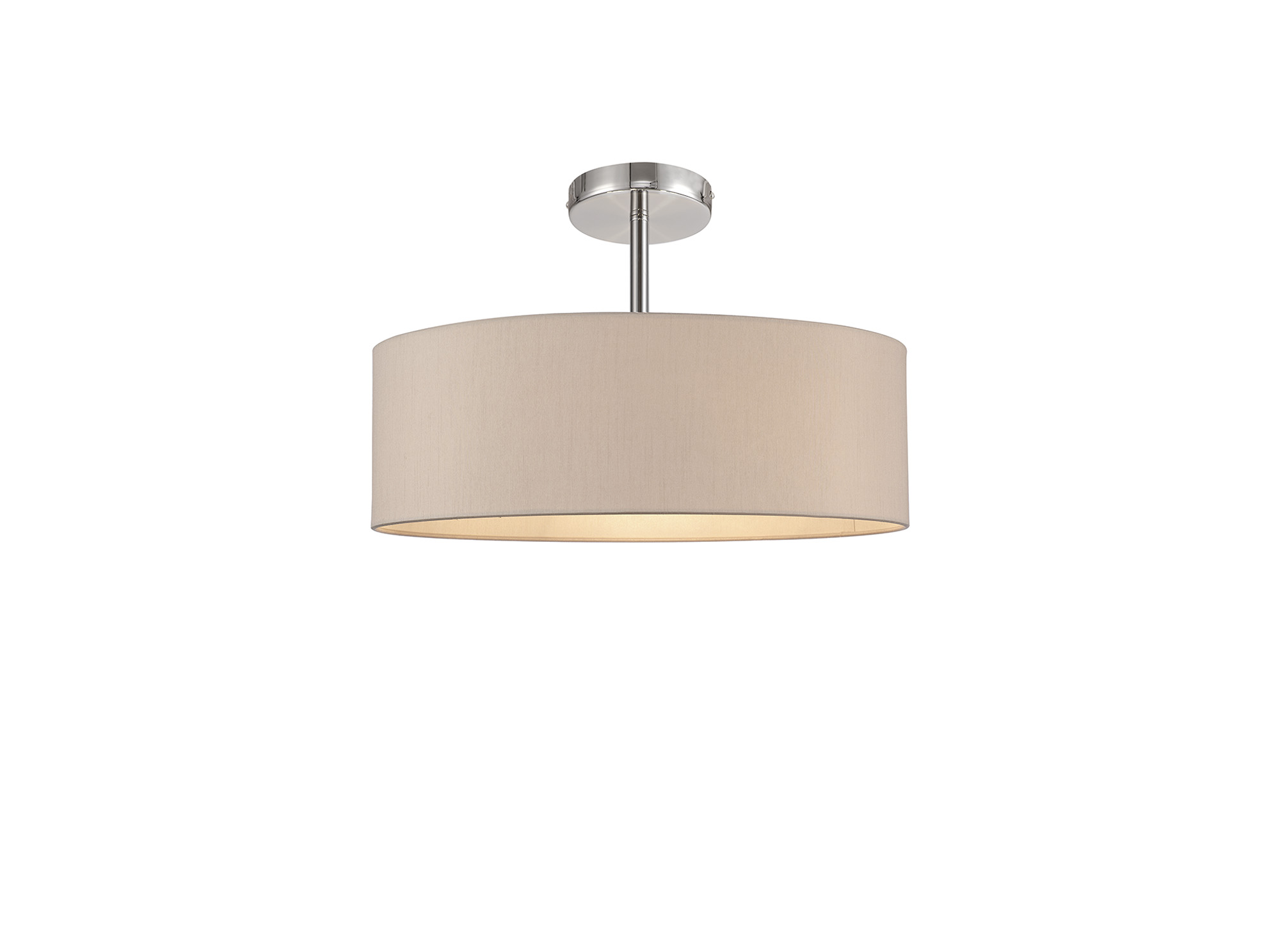 DK0735  Baymont 45cm, Semi Flush 5 Light Polished Chrome, Nude Beige/Moonlight